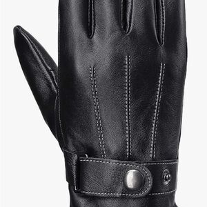 Men's Black Leather Gloves V1 / Size: Large. New (Available now)